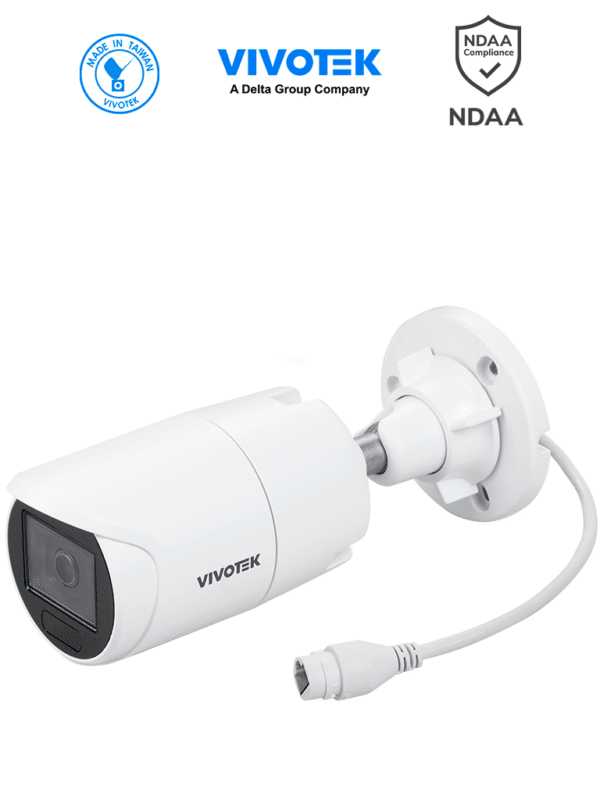 Camara IP bullet exterior 5 MP Smart IR 30mts WDR Pro Lente Fijo 3.6 mm Smart VCA Deep Search Microfono Integrado Protección IP66 IK10 SNV Ciberseguridad Trend Micro NDAA ONVIF - IB9383-HV