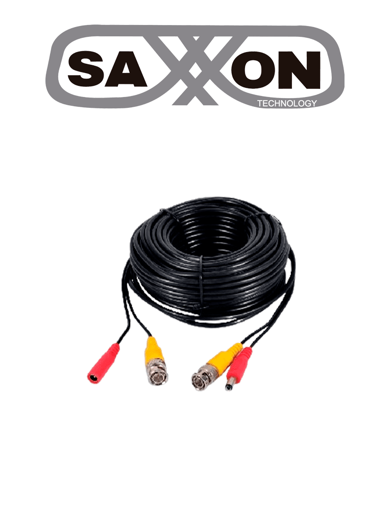 Cable Coaxial Siamés Armado Conector BNC de Video Conector de Alimentación 40 Metros 100% Cobre Optimizado para cámaras 4K Uso en interior - SX-WB40