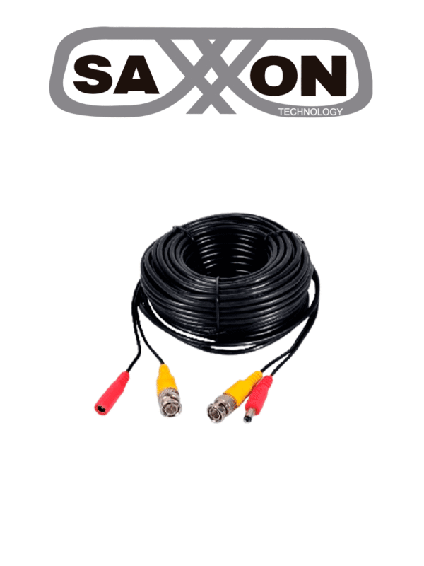 Cable Coaxial Armado Siamés Conector BNC RG59 + Conector de Energía 30 Metros Para Cámaras 4K 100% Cobre Uso interior - SX-WB30