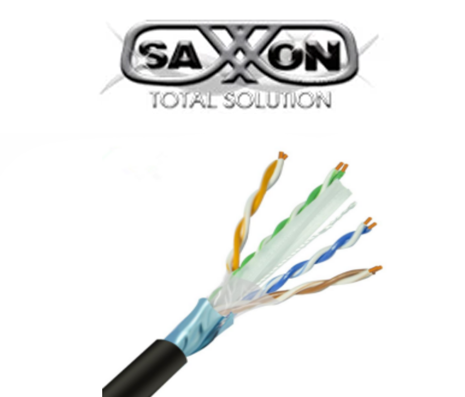 Bobina de Cable FTP Cat6 100% Cobre 305 Metros Blindado Color Negro Uso Exterior Ideal para Cableado de Redes de Datos y Video Cert ISO9001 UL RoSH - OFTPCAT6COPEXT - Imagen 2