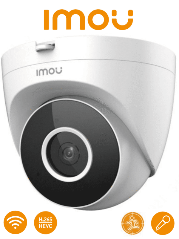 Camara IP Domo Wifi de 2 Megapixeles con lente de 2.8mm y un ángulo de 92° Incluye detección de humanos notificaciones en tiempo real micrófono IR de 30m ranura MicroSD y es ideal para interiores - IPC-T22EN