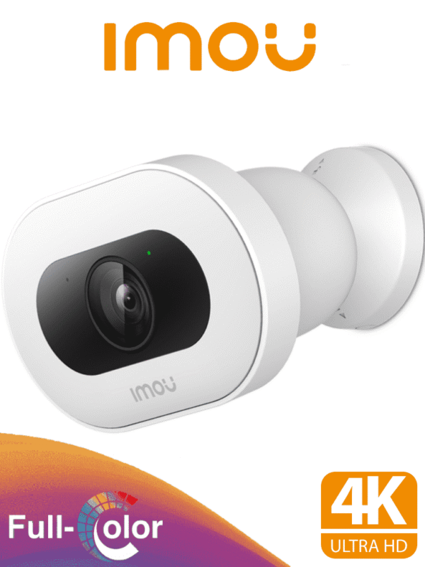 Cámara IMOU KNIGHT IP Bullet Wi Fi 4K de 8MP con IA Full Color lente de 2.8mm 107° (H) Wi Fi 6 0 audio bidireccional sirena luz integrada y detección avanzada - IPC-F88FIN