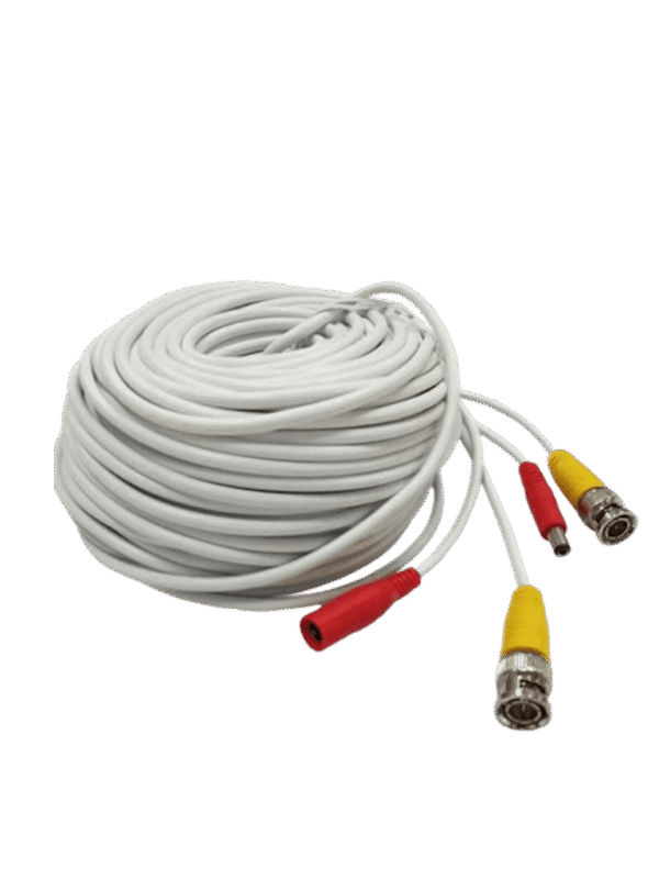 Cable Armado para Video y Energía 20m BNC Macho y Alimentación DC Color Blanco Ideal para Instalaciones de CCTV - LMG-BNC20W