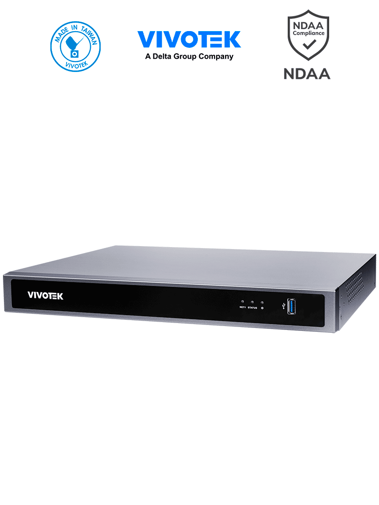 NVR 16 canales con 2 bahías y 16 puertos PoE GE además de HDMI 4K y VGA ciberseguridad Trend Micro Deep Search y Smart VCA Search compatible con NDAA y ONVIF - ND9426P