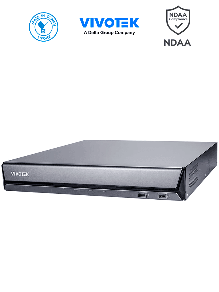 NVR 16 Canales 16 Puertos PoE 4 Bahias de Discos Deep Search Smart VCA Search Ciberseguridad Trend Micro Salida HDMI 4K Centralizacion con VAST 2 VSS Gestión PoE Grabacion de 192Mbps ONVIF NDAA - ND9442P