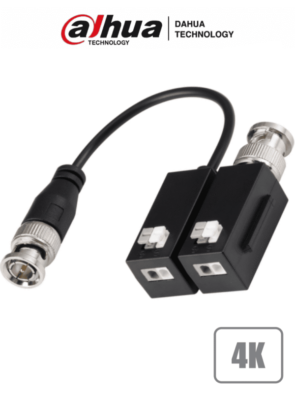 Transceptores pasivos 4K que transmiten video de hasta 8MP a 200 metros Compatibles con resoluciones 720P 1080P 4MP 5MP y 4K en formatos HDCVI/TVI/AHD/CVBS Ideales para vigilancia en alta resolución y largas distancias - DH-PFM800B-4K