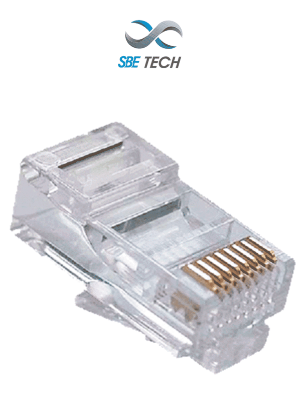 Plug RJ45 8 posiciones 50 micras de Oro CAT5e (50 pza) - SBE-2401-8P8C
