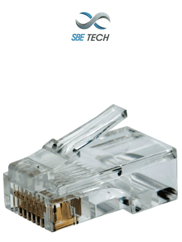 Conector plug RJ45 para cable UTP CAT 6 con recubrimiento de oro de 50 micras paquete de 50 piezas - SBE-PLUGRJ45C6