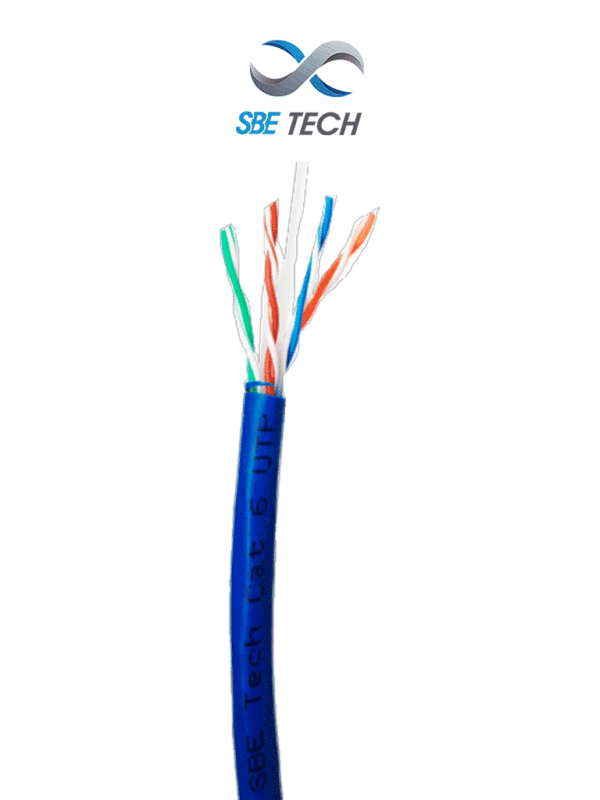 CABLE UTP CAT6 100% COBRE CAJA 305 METROS COLOR AZUL 23 AWG SEPARADOR CENTRAL - SBE-UTPC6UCERT-BL-NP