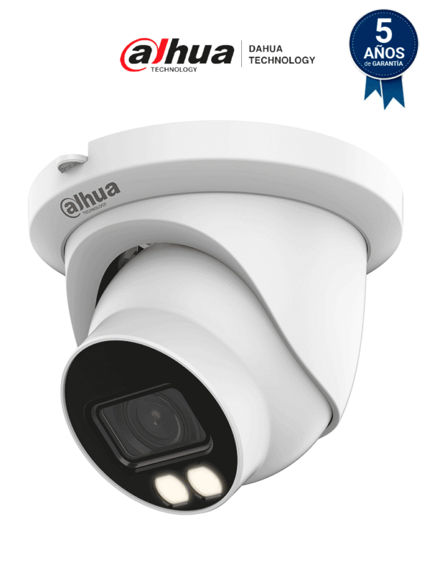Cámara IP Domo FullColor 4MP lente de 2.8mm (135°) H.265 Acupick Wiz Mind alcance de 30m micrófono integrado detección facial protección perimetral conteo de personas ranura Micro SD ePoE IP67 SMD 3.0 - DH-IPC-HDW5449TM-SE-LED
