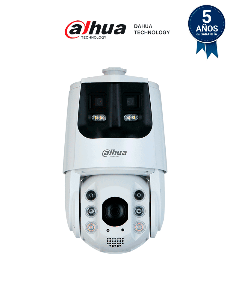 Cámara PTZ panorámica IP 4 Megapixeles Iluminadores Duales Inteligentes 25X Zoom Starlight IR hasta 200 m Auto-tracking Protección Perimetral Detección Facial IP66 Disuasión Activa Sirena y Estrobo - DH-SDT6C425-4P-GB-APV-0280