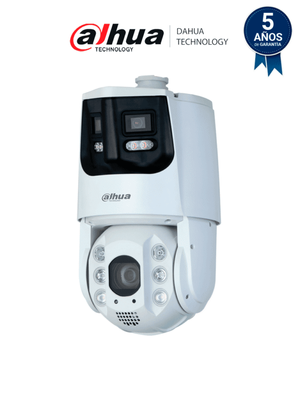 Camara PTZ IP de 4MP con visión 180° zoom óptico 32X y Starlight Cuenta con Multivisión Iluminador Dual IR 200m Auto-tracking protección perimetral detección facial y disuasión activa con sirena y estrobo IP66 - DH-SDT6C432-4P-GB-APV-0280