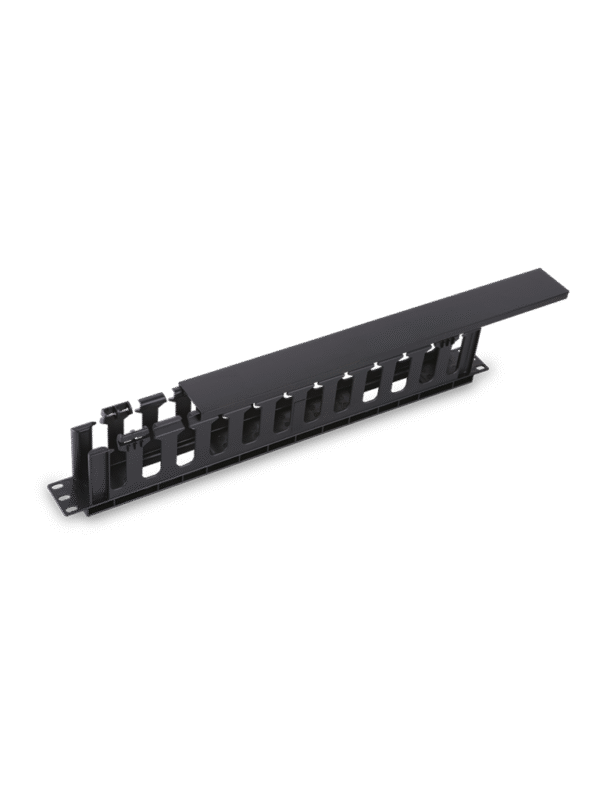 Organizador de cable horizontal para rack Un lado Plastico 1U - J606-8