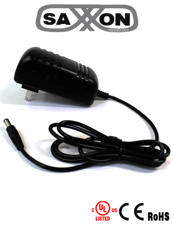 Fuente de Poder Regulada de 12 Vcc 2 Amperes Con Cable de 1.2 Metros Conector Macho Especial para Camaras de CCTV Usos Multiples - PSU1202-E