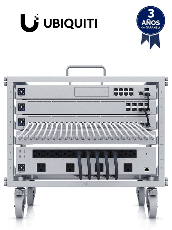 Mini Rack abierto con ruedas 6U Patchpanel de 24 puertos Gigabit Bloqueo de Ruedas Capacidad de carga 35Kg Toolless: Ensamble sin herramienta - U-RACK-6U-TL