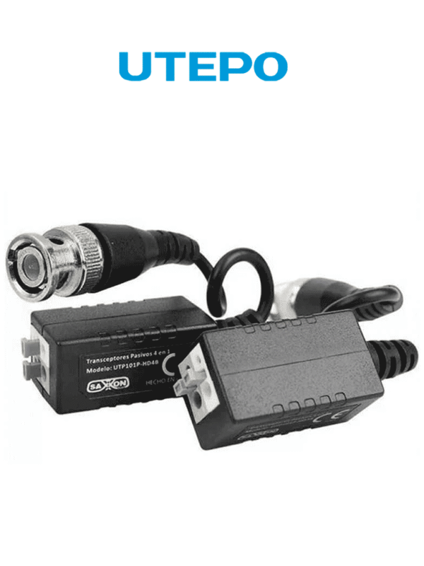 transceptores pasivos (Video Baluns) soporta 4MP a 200m 1080p a 250m 720p a 300m en CVI Compatible con HDCVI/TVI/AHD/CVBS Incluye 2 terminales Push para fácil conexión - UTP101P-HD4B