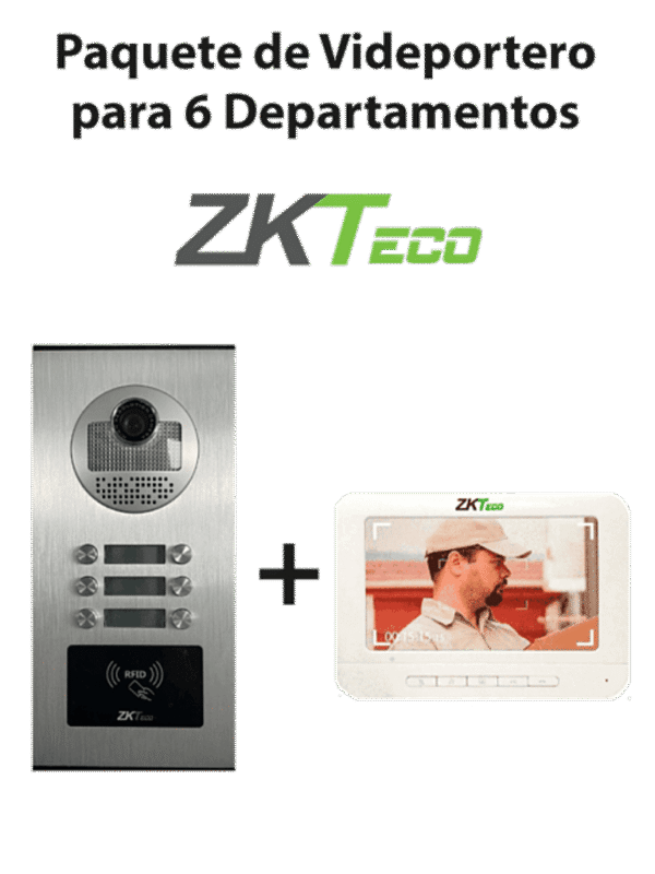 Paquete de Videoportero para 6 Departamentos VE06A01 con 1 Monitor VDPIB3 de 7 pulgadas - VE06A01PAQ7P