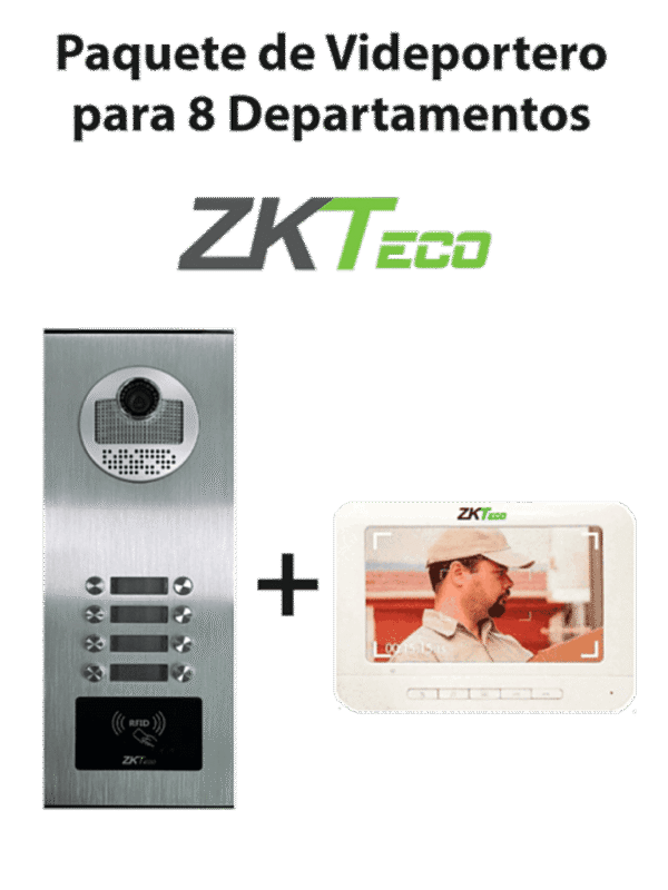 Paquete de Videoportero para 8 Departamentos VE08A01 con 1 Monitor VDPIB3 de 7 pulgadas - VE08A01PAQ7P
