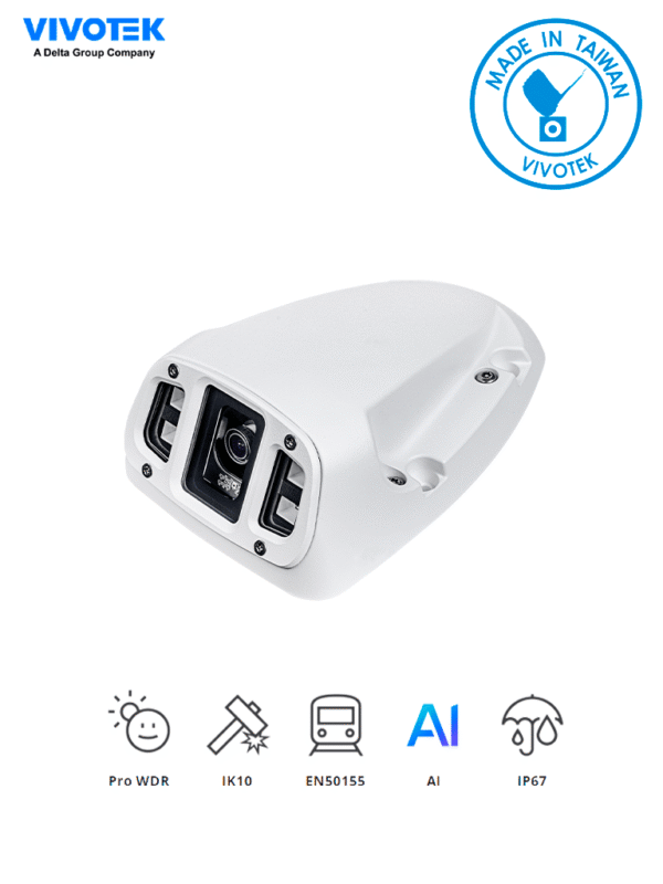 Camara IP domo exterior 5 Megapixeles Lente fijo 3.6mm IR 50 Mts Conector M12 IP68 IK10 Nema 4x EN50155 OT4 - MD9584-H (3.6mm)