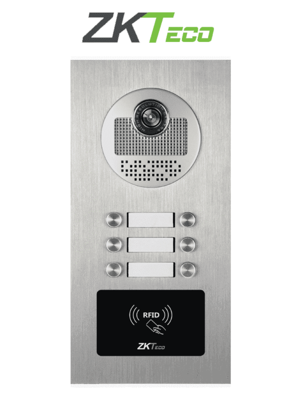 Videoportero Departamental para 6 monitores Cámara de 700TVL Ángulo de Visión 92° Visión Nocturna Apertura de Puerta con Tarjeta RFID IP54 - VE06-A01