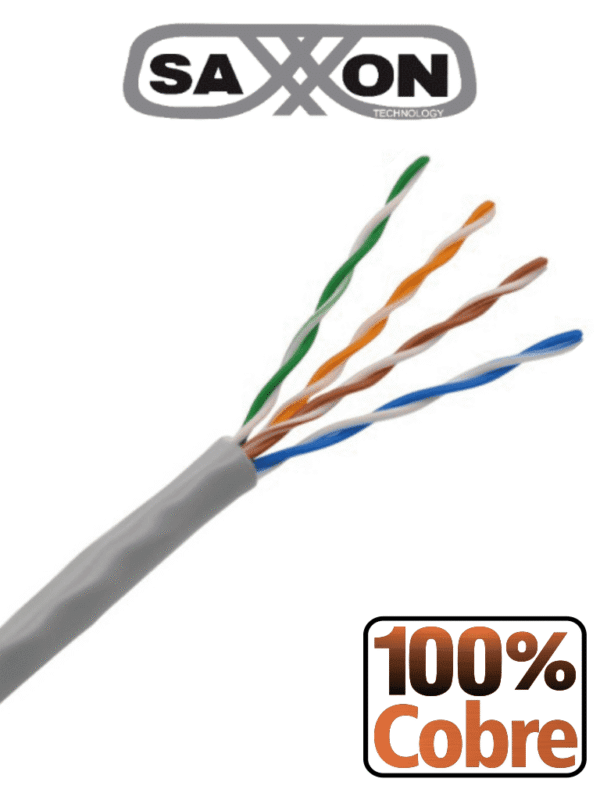 Bobina de Cable UTP Cat5e 100% Cobre 305 Metros Bobinado REELEX Color Gris Uso Interior 4 Pares Soporta Pruebas de Rendimiento Ideal para Cableado de Redes y Video - OUTPCAT5E
